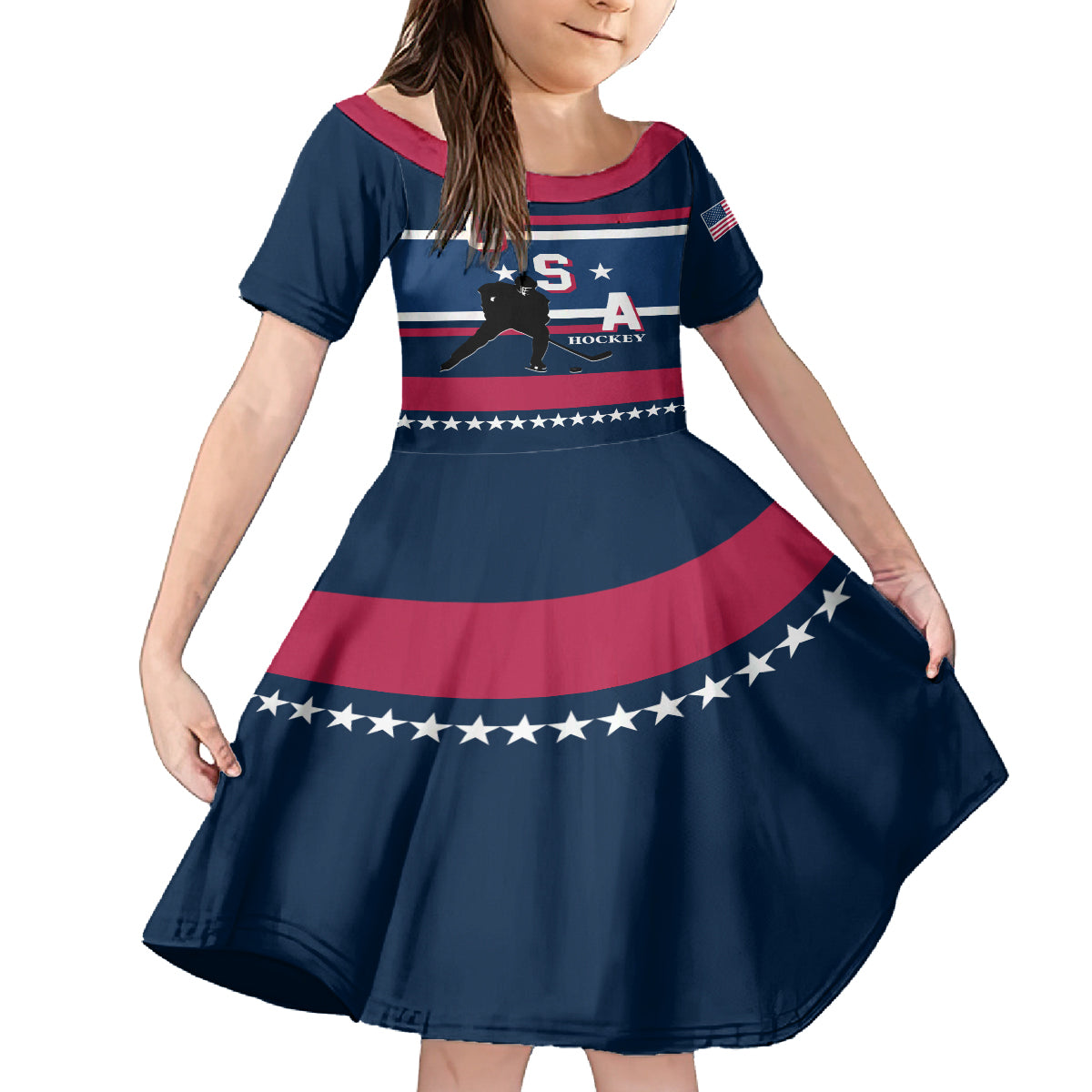 USA Hockey 2024 Kid Short Sleeve Dress Go Team USA - Wonder Print Shop