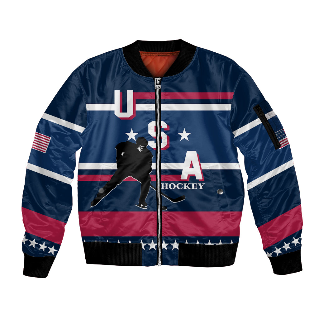 USA Hockey 2024 Sleeve Zip Bomber Jacket Go Team USA