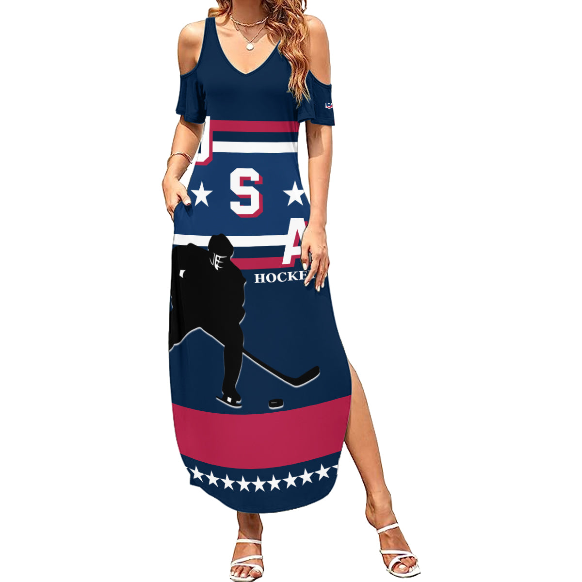 USA Hockey 2024 Summer Maxi Dress Go Team USA