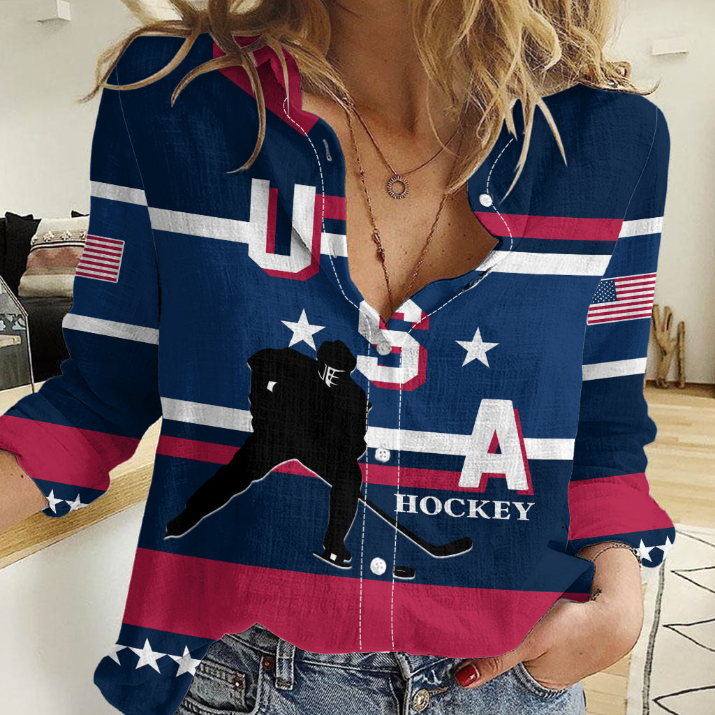 USA Hockey 2024 Women Casual Shirt Go Team USA