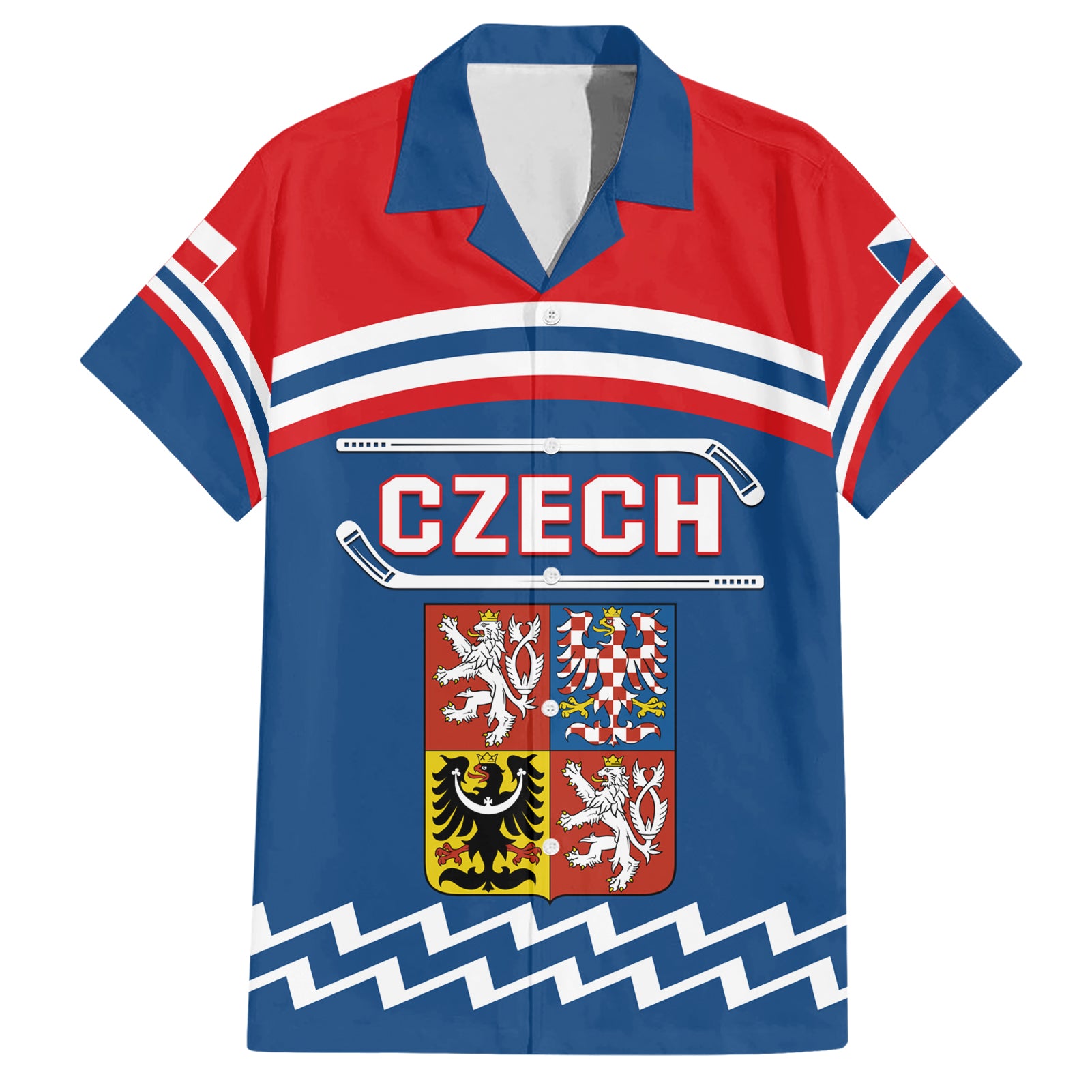 Czech Hockey 2024 Hawaiian Shirt Come on Czechia - Wonder Print Shop