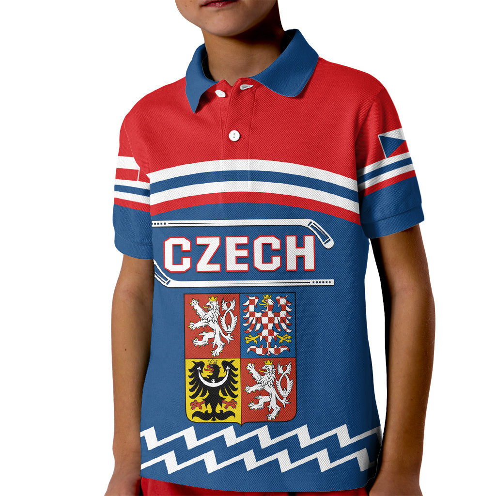 Czech Hockey 2024 Kid Polo Shirt Come on Czechia - Wonder Print Shop