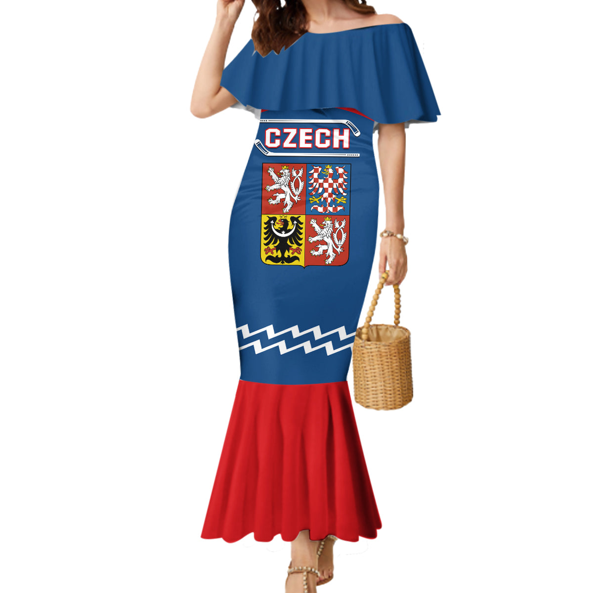 Czech Hockey 2024 Mermaid Dress Come on Czechia - Wonder Print Shop