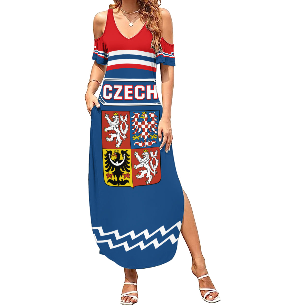 Czech Hockey 2024 Summer Maxi Dress Come on Czechia