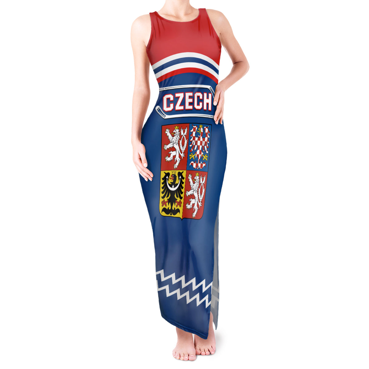 Czech Hockey 2024 Tank Maxi Dress Come on Czechia