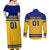 Sweden Hockey 2024 Couples Matching Off Shoulder Maxi Dress and Long Sleeve Button Shirt Tre Kronor Come on - Wonder Print Shop