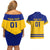 Sweden Hockey 2024 Couples Matching Off Shoulder Short Dress and Hawaiian Shirt Tre Kronor Come on - Wonder Print Shop