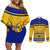 Sweden Hockey 2024 Couples Matching Off Shoulder Short Dress and Long Sleeve Button Shirt Tre Kronor Come on - Wonder Print Shop