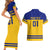 Sweden Hockey 2024 Couples Matching Short Sleeve Bodycon Dress and Hawaiian Shirt Tre Kronor Come on - Wonder Print Shop