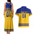 Sweden Hockey 2024 Couples Matching Tank Maxi Dress and Hawaiian Shirt Tre Kronor Come on - Wonder Print Shop