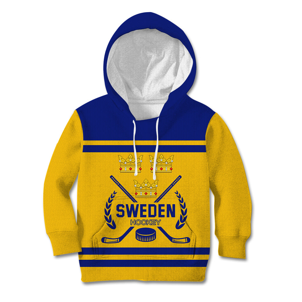 Sweden Hockey 2024 Kid Hoodie Tre Kronor Come on - Wonder Print Shop