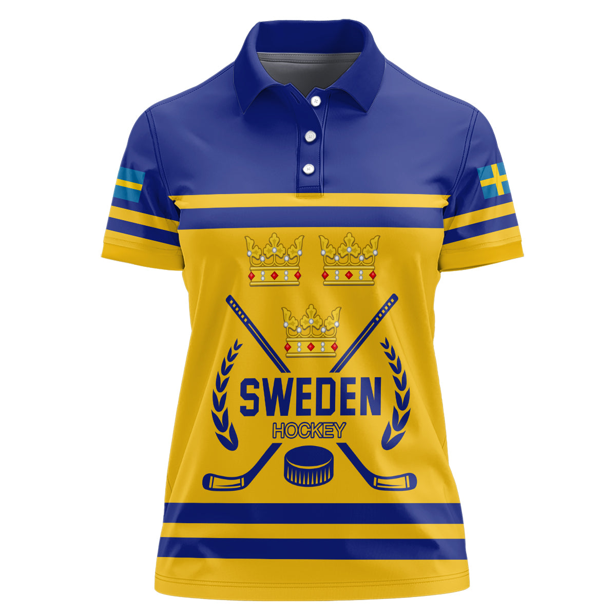 Sweden Hockey 2024 Women Polo Shirt Tre Kronor Come on