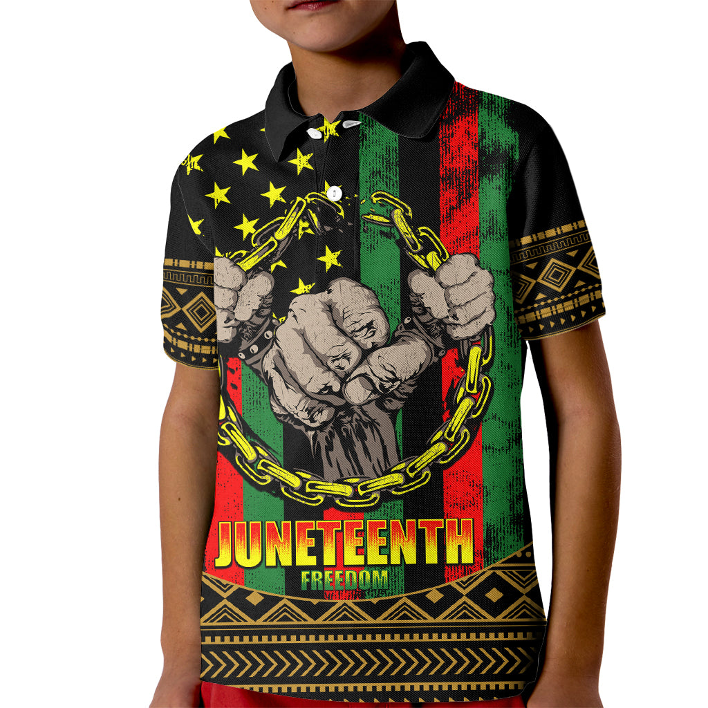 Juneteenth Celebration 2024 Kid Polo Shirt Black History June 19 - Wonder Print Shop