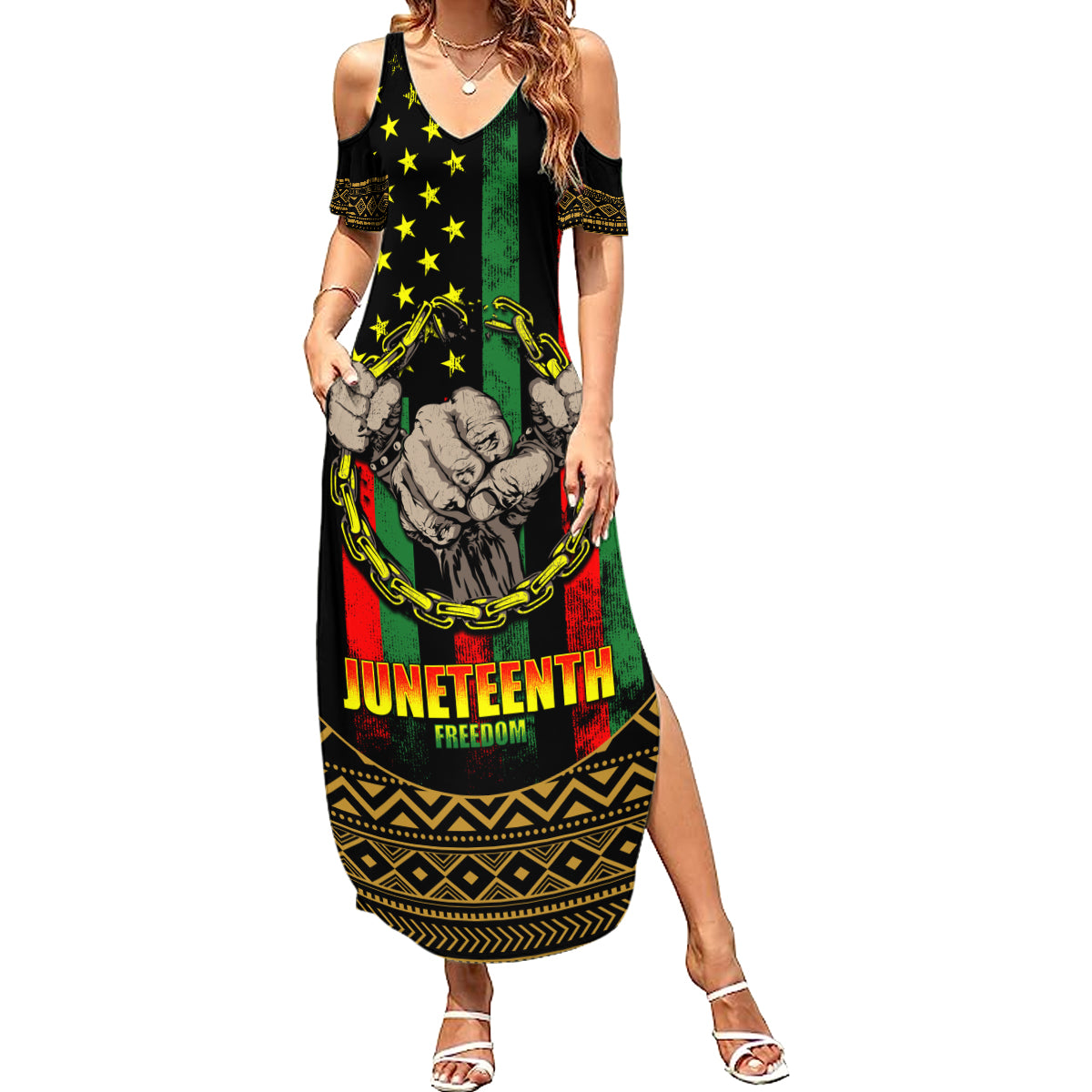 Juneteenth Celebration 2024 Summer Maxi Dress Black History June 19 - Wonder Print Shop