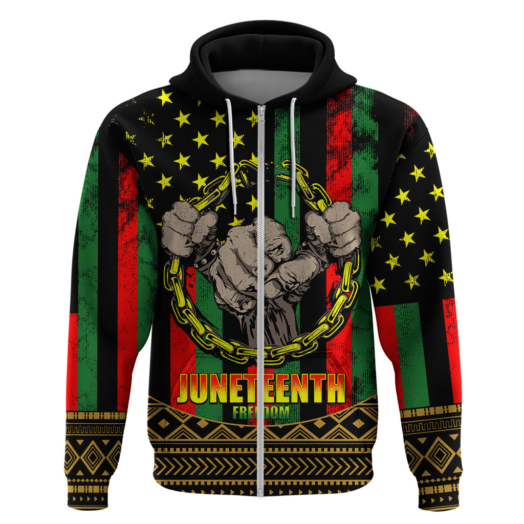 Juneteenth Celebration 2024 Zip Hoodie Black History June 19 - Wonder Print Shop