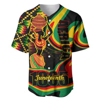 Black baseball jersey with vivid tribal pot-and-freedom graphic, button front, short sleeves