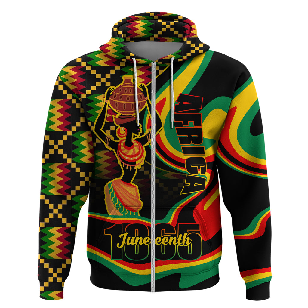 Juneteenth 2024 Zip Hoodie 1865 Freedom Day Anniversary - Wonder Print Shop