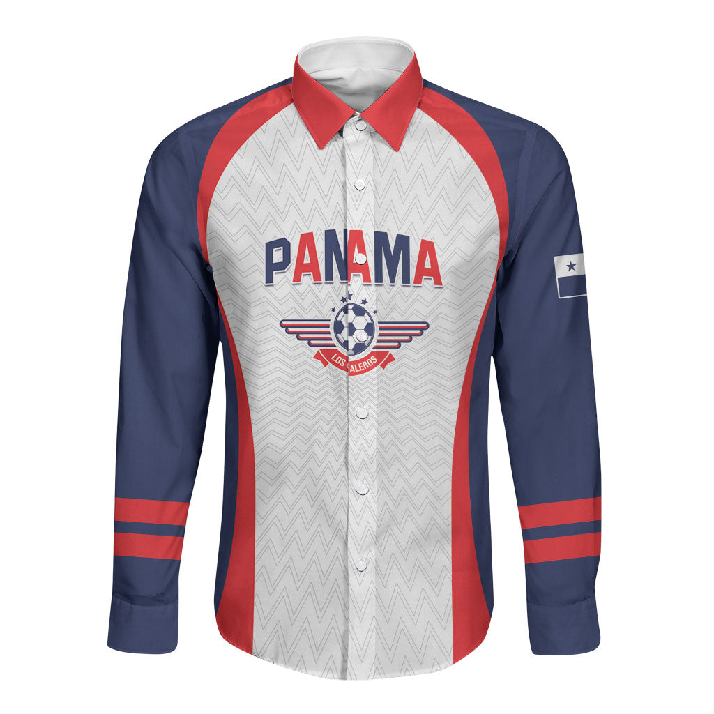 Custom Panama 2026 World Football Long Sleeve Button Shirt Los Canaleros Go
