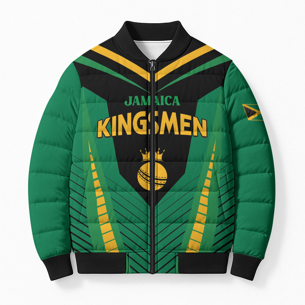 Custom Jamaica 2026 Cricket Kingsmen Bomber Puffer Jacket We Are Tallawah