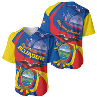 Ecuador independence baseball jersey front and back, multicolor eagle and emblem graphics