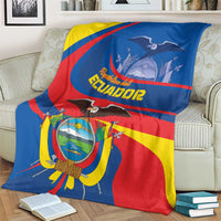 Ecuador flag blanket with eagle and coat of arms design over armchair