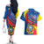 Ecuador Independence Day Couples Matching Off The Shoulder Long Sleeve Dress and Hawaiian Shirt Dios patria y libertad - Wonder Print Shop