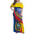 Ecuador Independence Day Family Matching Off Shoulder Maxi Dress and Hawaiian Shirt Dios patria y libertad - Wonder Print Shop