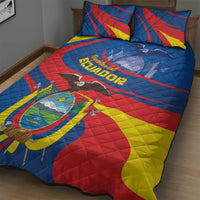 Ecuador quilt bed set with large emblem and 'Ecuador' lettering in blue, red, yellow