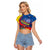 Ecuador Independence Day Raglan Cropped T Shirt Dios patria y libertad - Wonder Print Shop