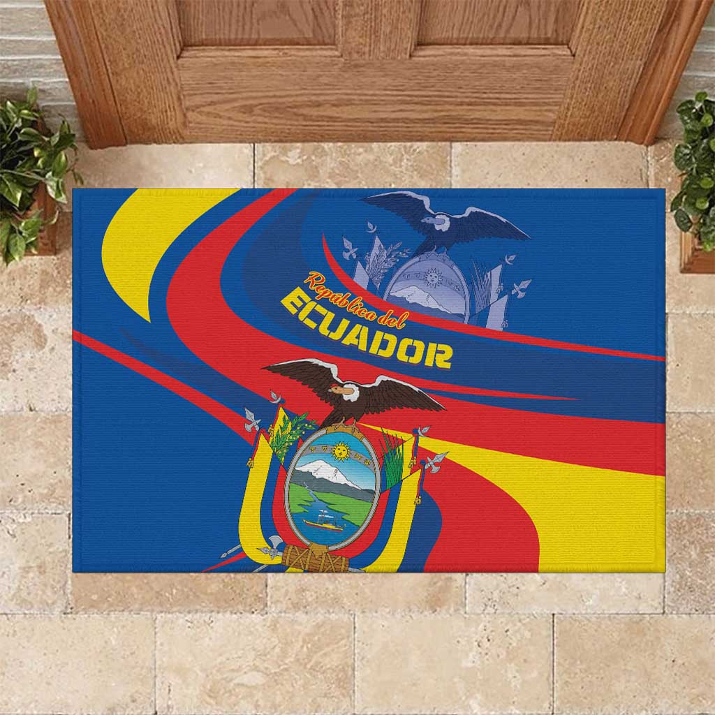 Ecuador Independence Day Rubber Doormat Dios patria y libertad - Wonder Print Shop