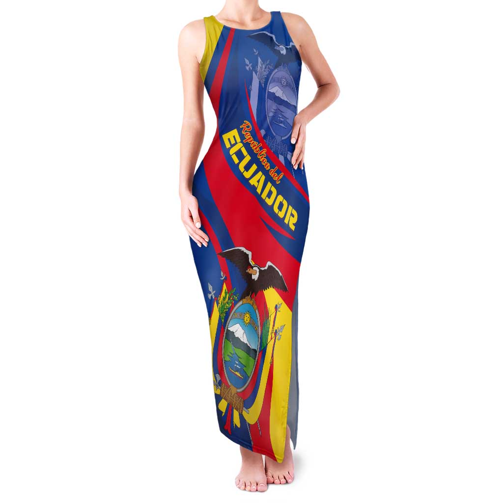 Ecuador Independence Day Tank Maxi Dress Dios patria y libertad - Wonder Print Shop