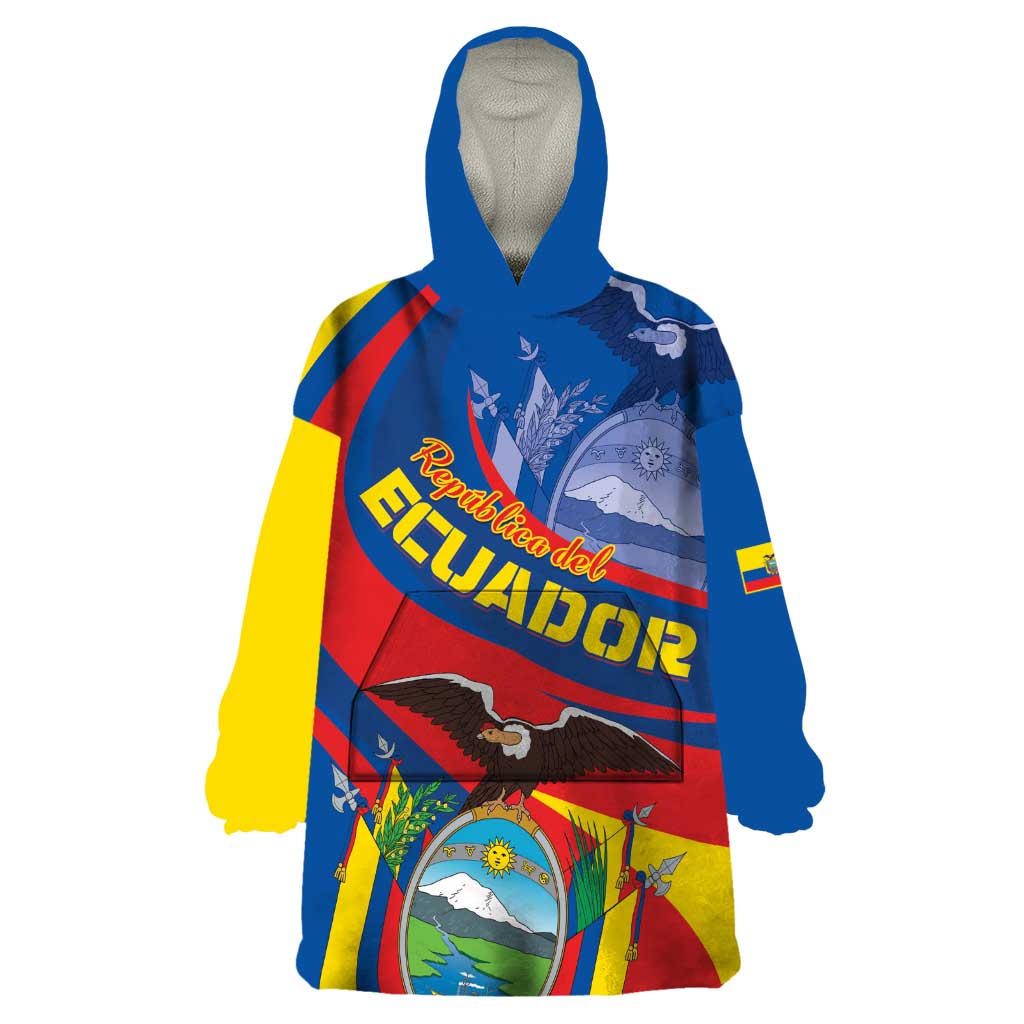 Ecuador Independence Day Wearable Blanket Hoodie Dios patria y libertad - Wonder Print Shop