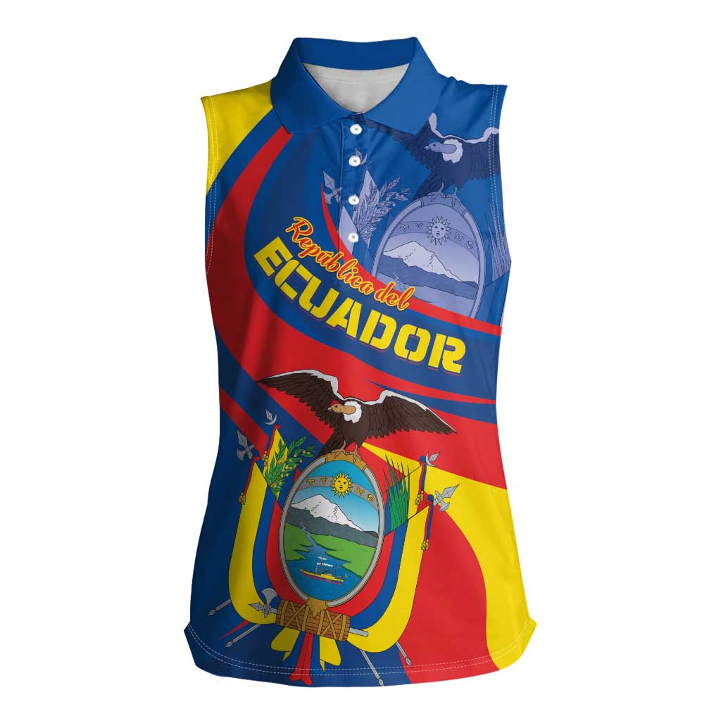 Ecuador Independence Day Women Sleeveless Polo Shirt Dios patria y libertad - Wonder Print Shop