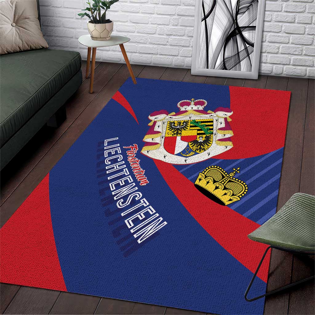 Liechtenstein Area Rug Coat Of Arms Blue Red Color - Wonder Print Shop