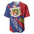 Liechtenstein Baseball Jersey Coat Of Arms Blue Red Color - Wonder Print Shop