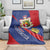 Liechtenstein Blanket Coat Of Arms Blue Red Color