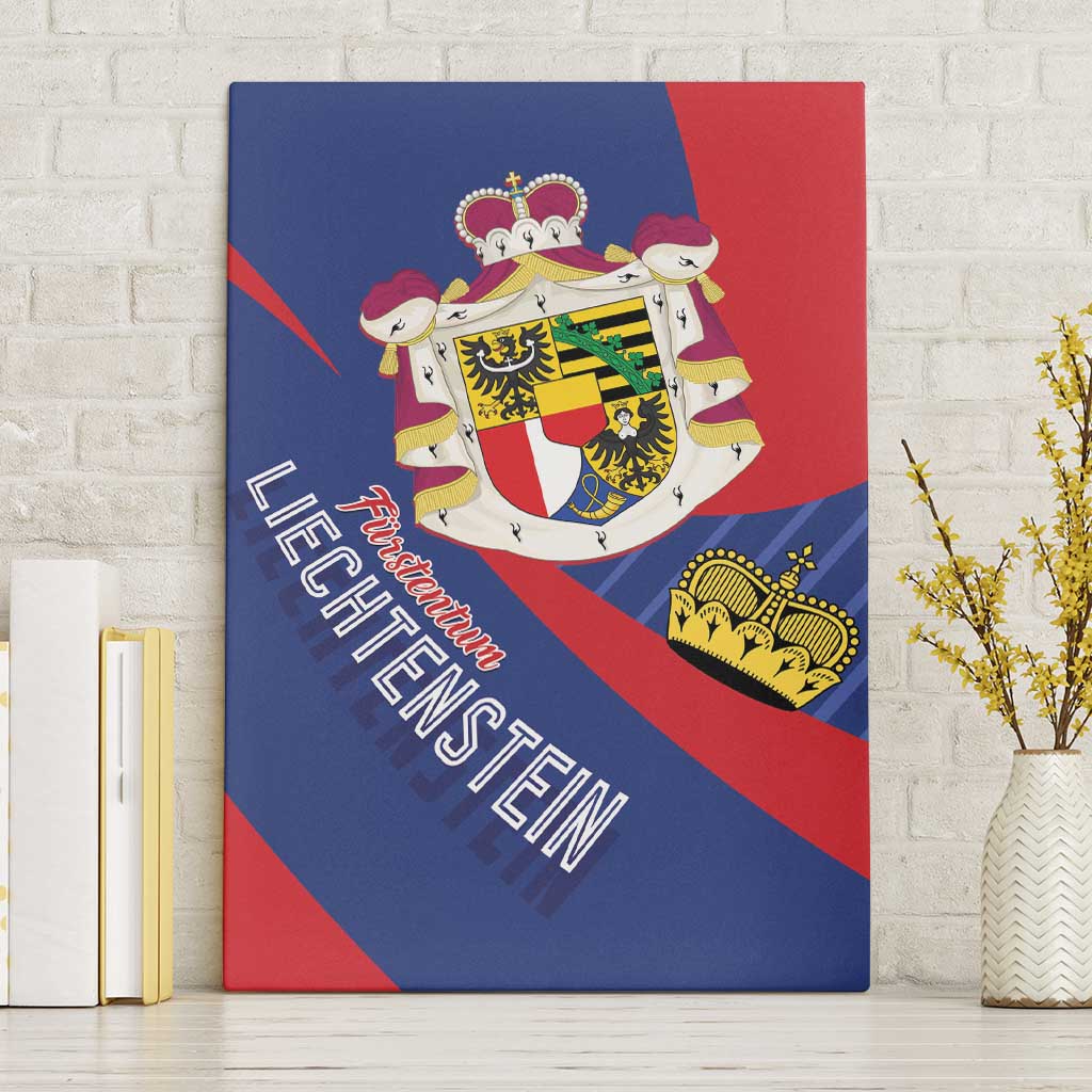 Liechtenstein Canvas Wall Art Coat Of Arms Blue Red Color - Wonder Print Shop