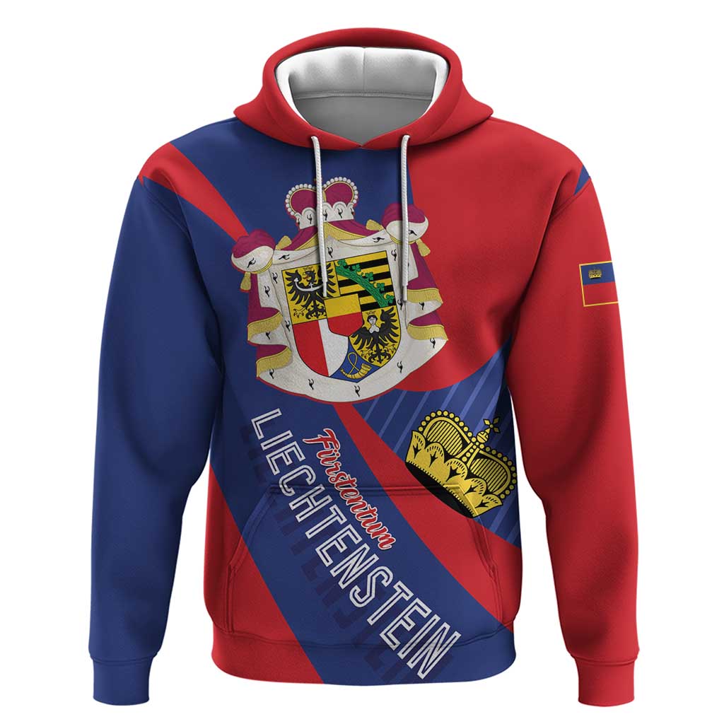 Liechtenstein Hoodie Coat Of Arms Blue Red Color - Wonder Print Shop