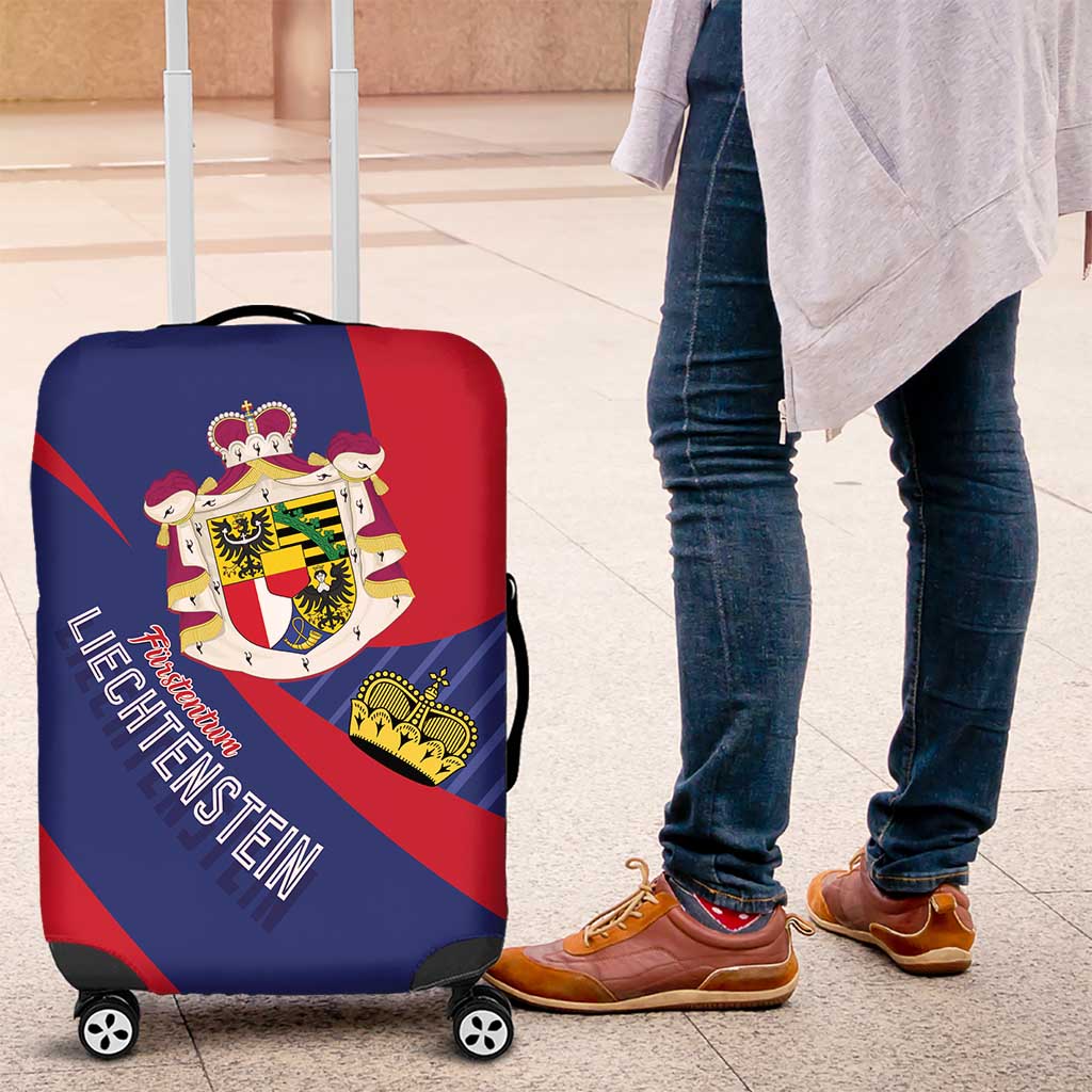 Liechtenstein Luggage Cover Coat Of Arms Blue Red Color - Wonder Print Shop