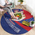 Liechtenstein Round Carpet Coat Of Arms Blue Red Color