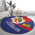 Liechtenstein Round Carpet Coat Of Arms Blue Red Color