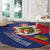 Liechtenstein Round Carpet Coat Of Arms Blue Red Color