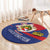 Liechtenstein Round Carpet Coat Of Arms Blue Red Color