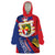 Liechtenstein Wearable Blanket Hoodie Coat Of Arms Blue Red Color - Wonder Print Shop