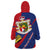 Liechtenstein Wearable Blanket Hoodie Coat Of Arms Blue Red Color - Wonder Print Shop