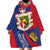 Liechtenstein Wearable Blanket Hoodie Coat Of Arms Blue Red Color - Wonder Print Shop