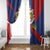 Liechtenstein Window Curtain Coat Of Arms Blue Red Color - Wonder Print Shop