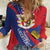 Liechtenstein Women Casual Shirt Coat Of Arms Blue Red Color - Wonder Print Shop