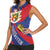 Liechtenstein Women Sleeveless Polo Shirt Coat Of Arms Blue Red Color - Wonder Print Shop