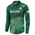 Ireland 2024 Rugby Button Sweatshirt Irish Shamrock Celtic Cross - Wonder Print Shop